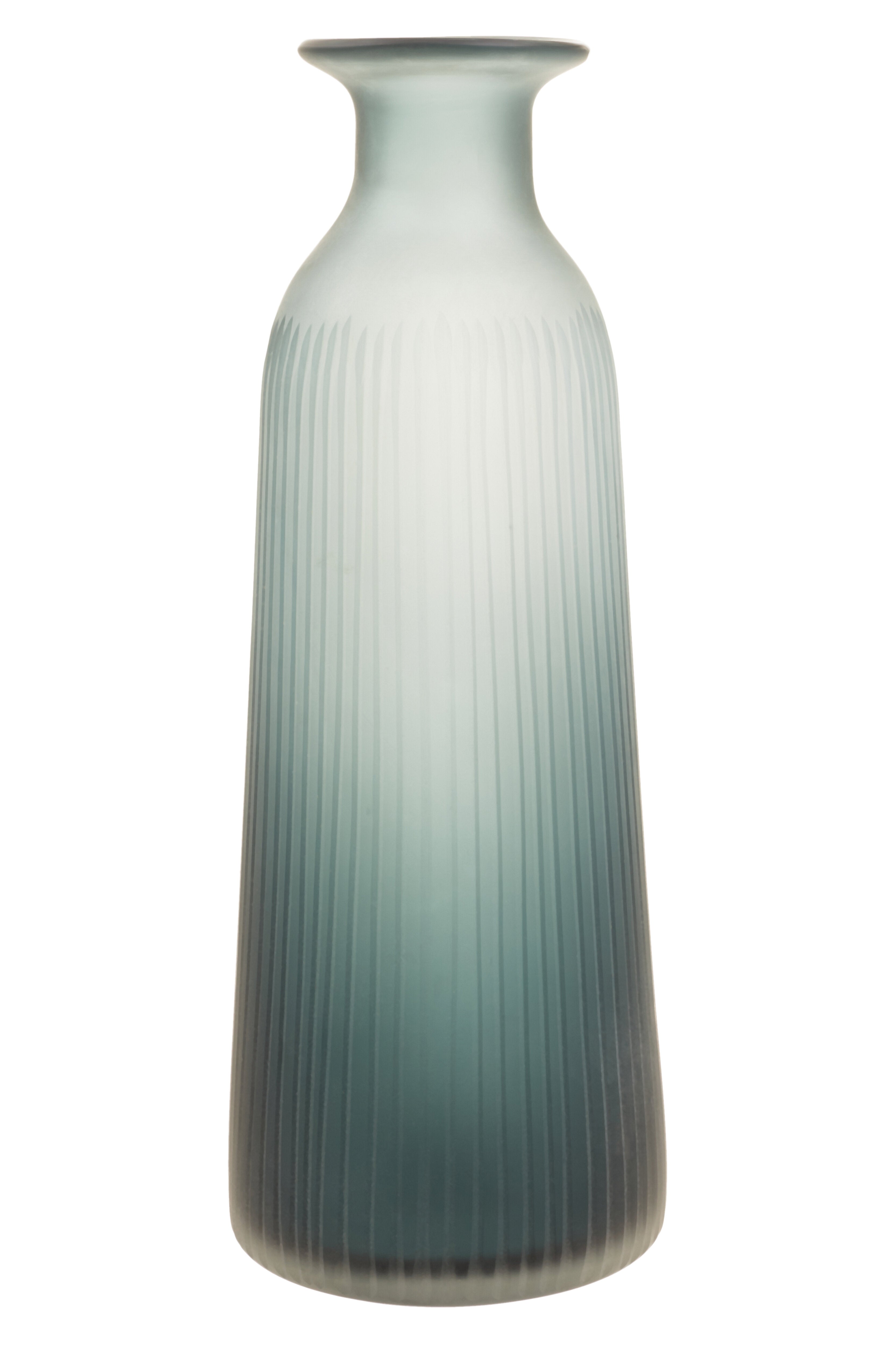 Camilla Frosted Blue Glass Bottle Vase | Large